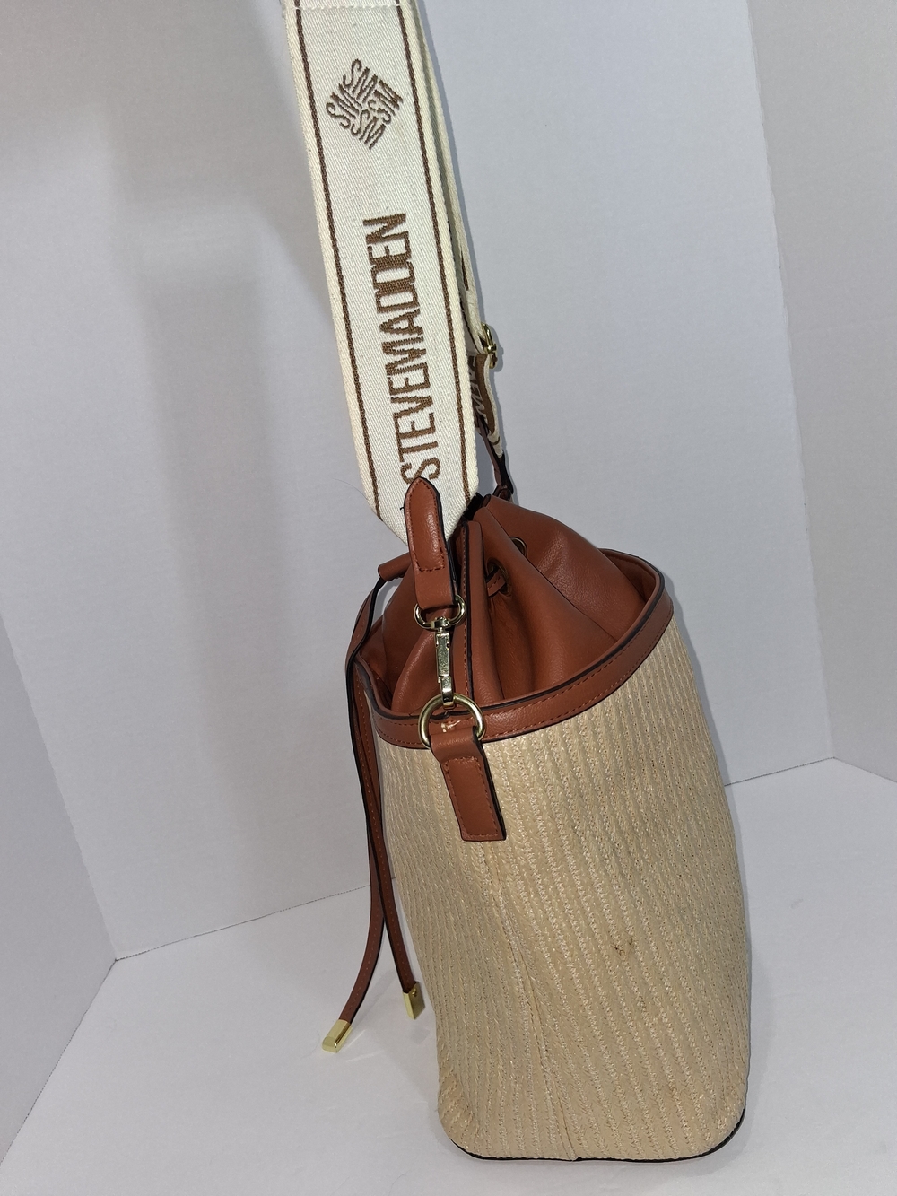 Steve Madden Bmayor Tan & Beige Hobo Bucket Crossbody - Picture 5 of 10